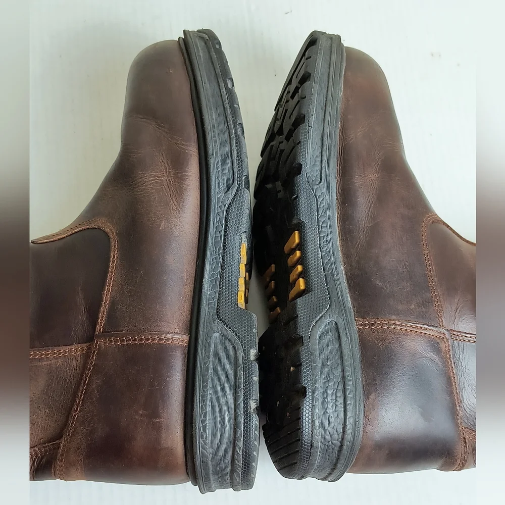Herman Survivors 8 Men's Dark Brown Leather Plower Waterproof Pull Work  Boots